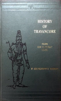 Shungoony Menon -History of travancore -book cover