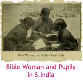 Bible woman and pupils in S India