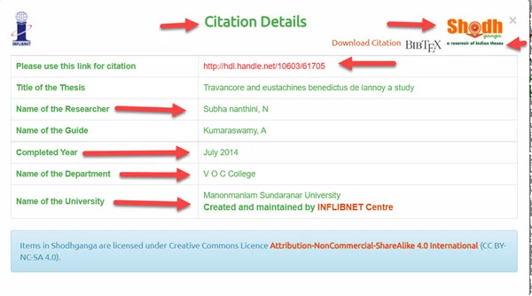 phd thesis citation details - Shodh ganga