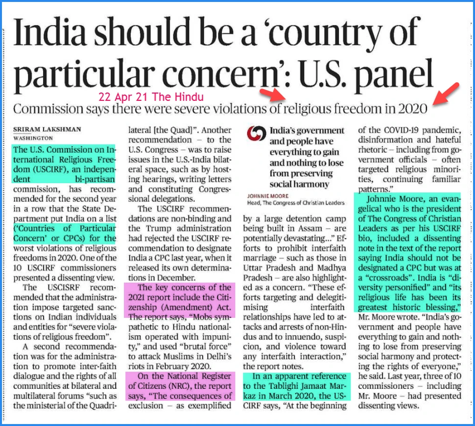 India a country of Particular concern US