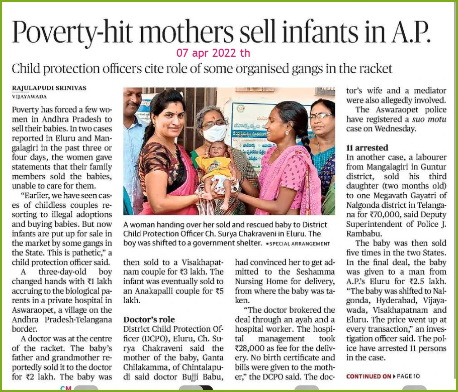 mothers selling infants