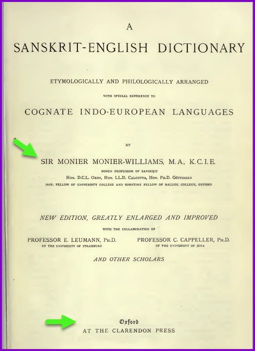 Sir Monier Williams - Sanskrit English Dictionary