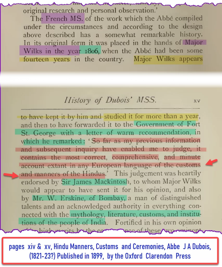 Major Wilks-Sir James Mackintosh-Mr W Erskine of Bombay
